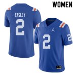 Women's Florida Gators #2 Dominique Easley NCAA Jordan Brand Royal Throwback Alternate Authentic Stitched College Football Jersey BNH3262TW